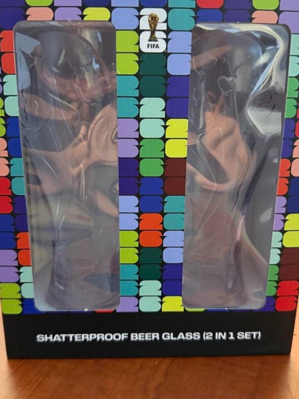 NEW FIFA World Cup 2026 Official Trophy Glass Set of 2 Collectible